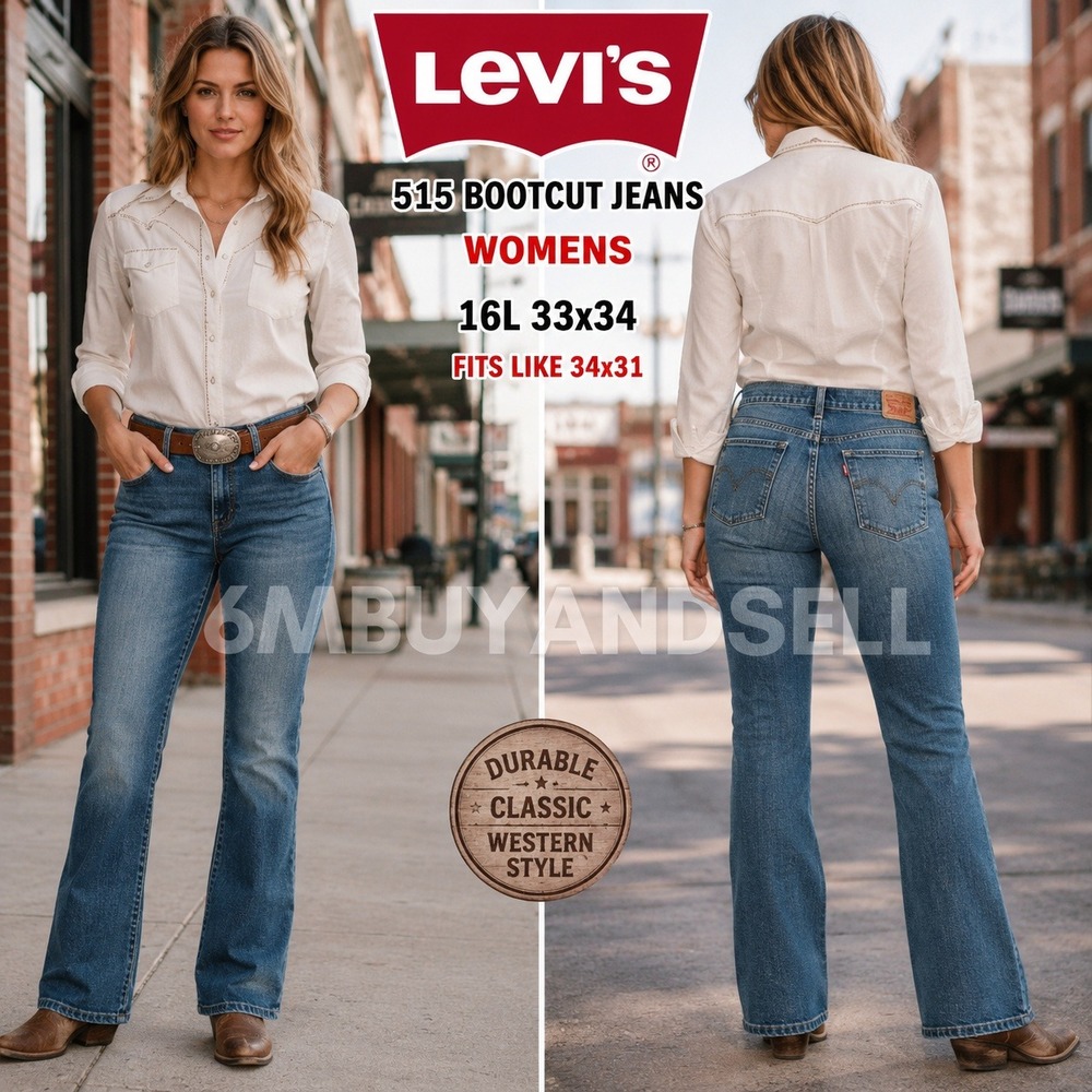 Levis 515 Bootcut Jeans Womens 16L Blue Medium Wash Denim Mid Rise 15516-0150